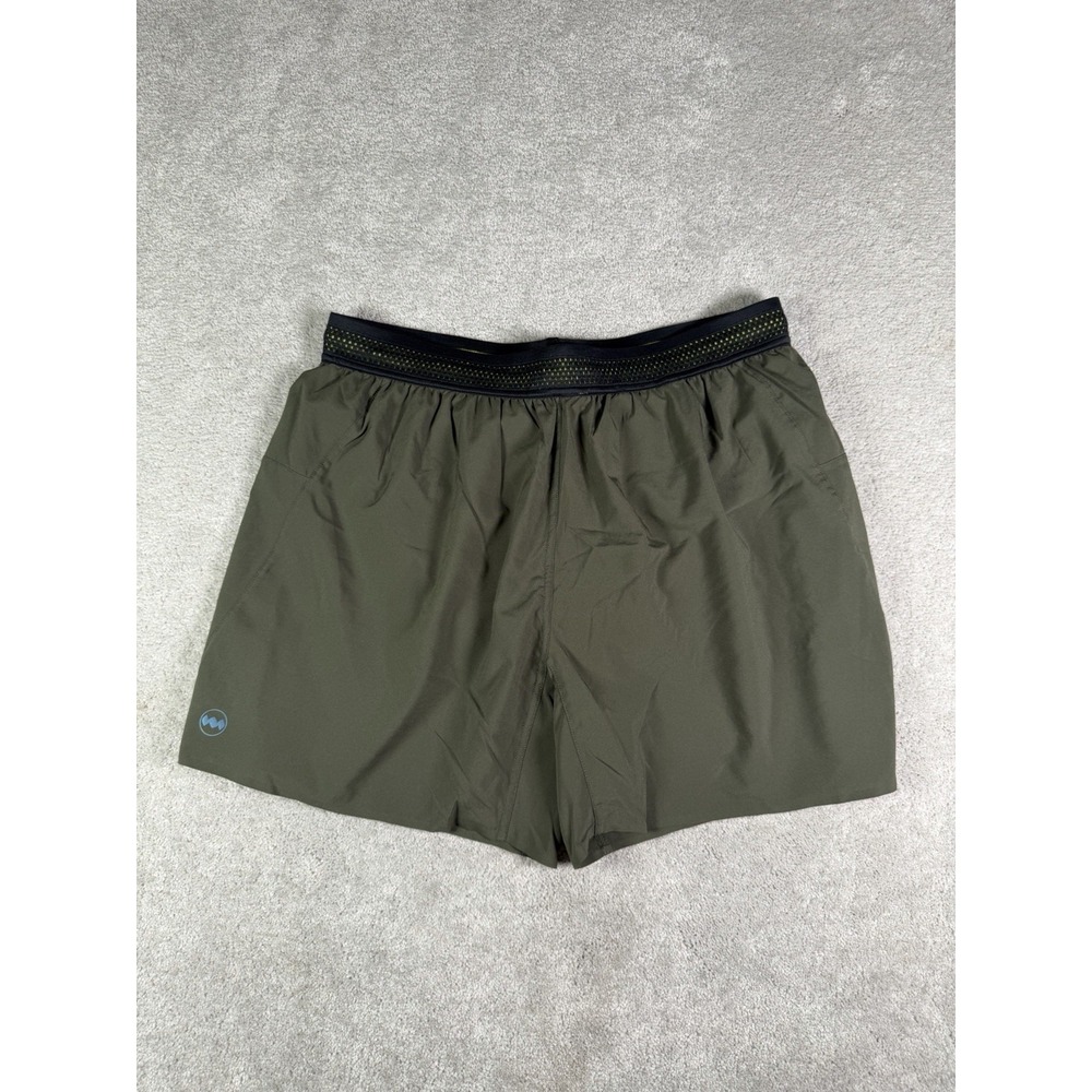 Janji Mens AFO Running Short Size L Green Stretch Unlined Drawstring 5" Inseam